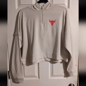 Under Armour Project Rock Bull Logo Hooded Shirt M Warrior Mana
